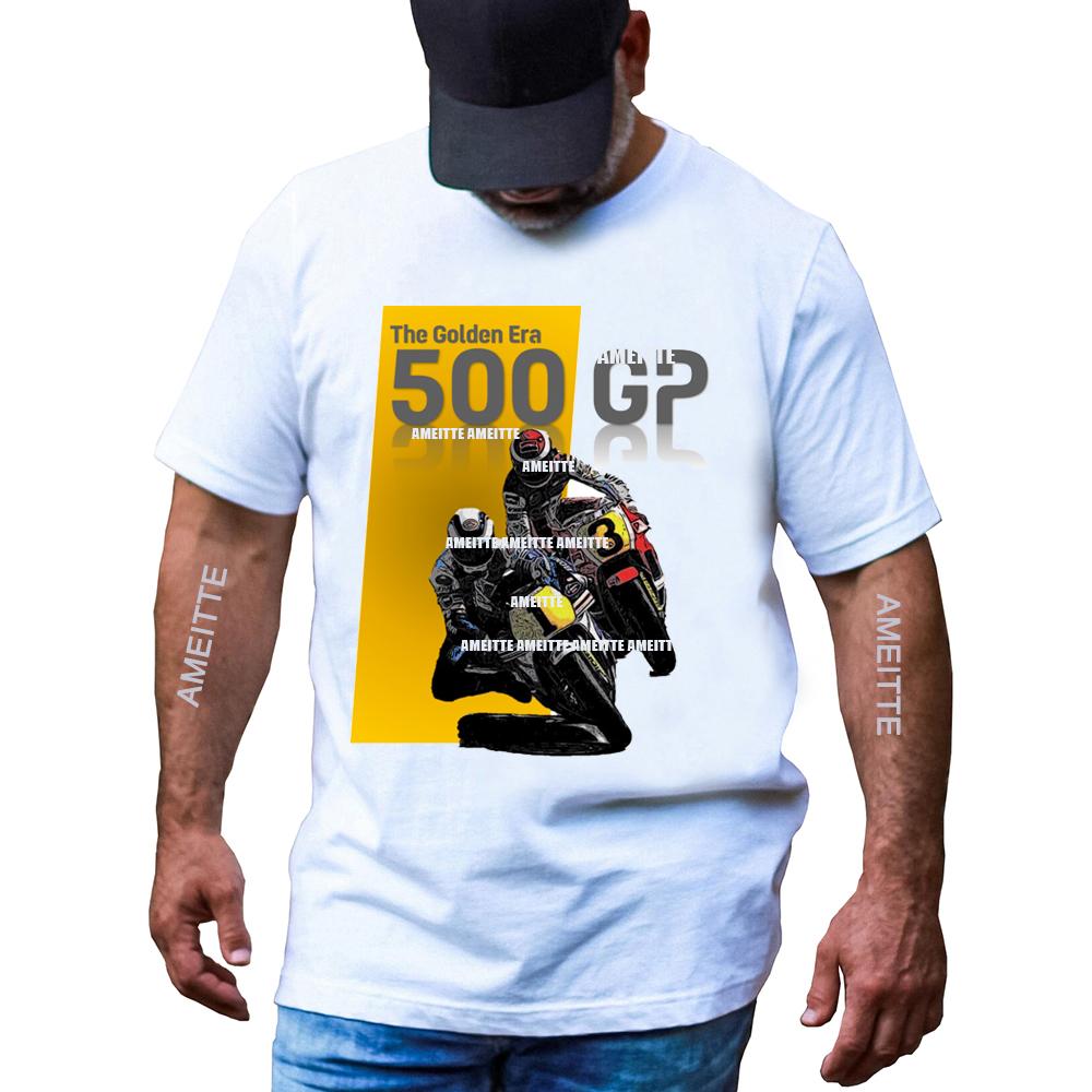 Summer Unisex Short Sleeve The Golden Era 500 Gp Race Legend Cagiva Lawson Tshirt Cool Boy Motorcycle Sport Racing Tops White Tees