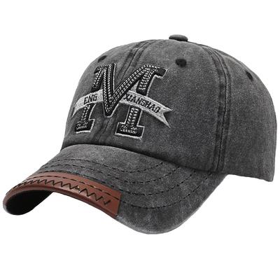 Cap Hat Vintage Embroidery Outdoor Stylish CZA145 [White Fang] Men's Women's (Black)