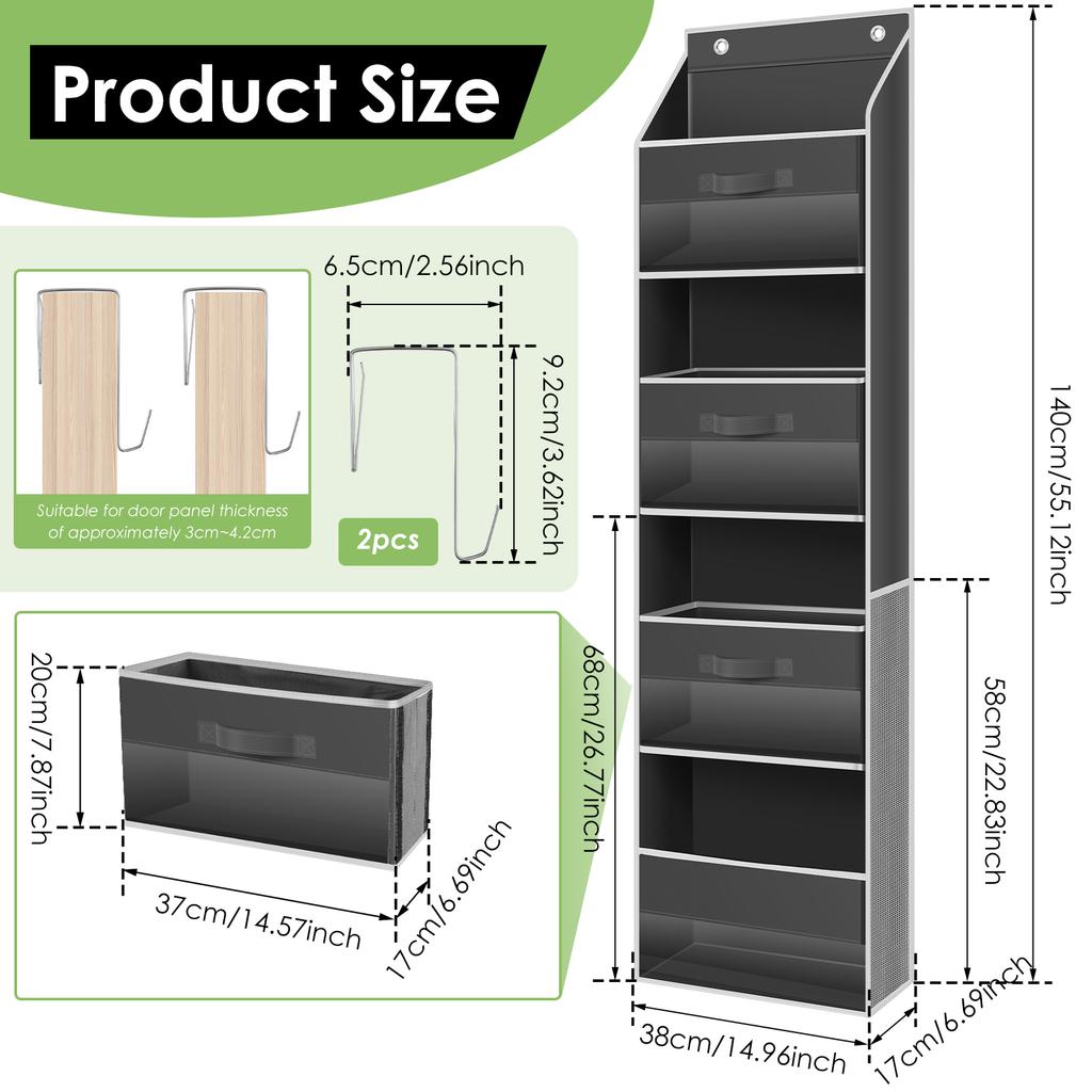 4 Layer Over The Door Hanging Organizer Quick Access Closet Present Wrap Holder With Removable Drawer Clothes Toys Doll Storage