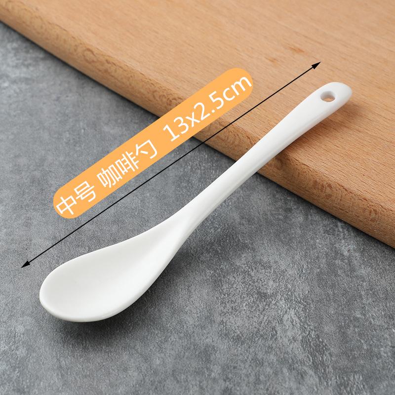 (25pcs) Porcelain Mini Coffee Spoon 8cm 10cm 12cm 13cm Spice Honey Spoons Ceramic Coffee Spoons