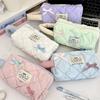 Ins Korean Style Large Capacity Cosmetic Bags Glossy Bow Cute Makeup Bag for Girls Students Tote Waterproof Pencil Case