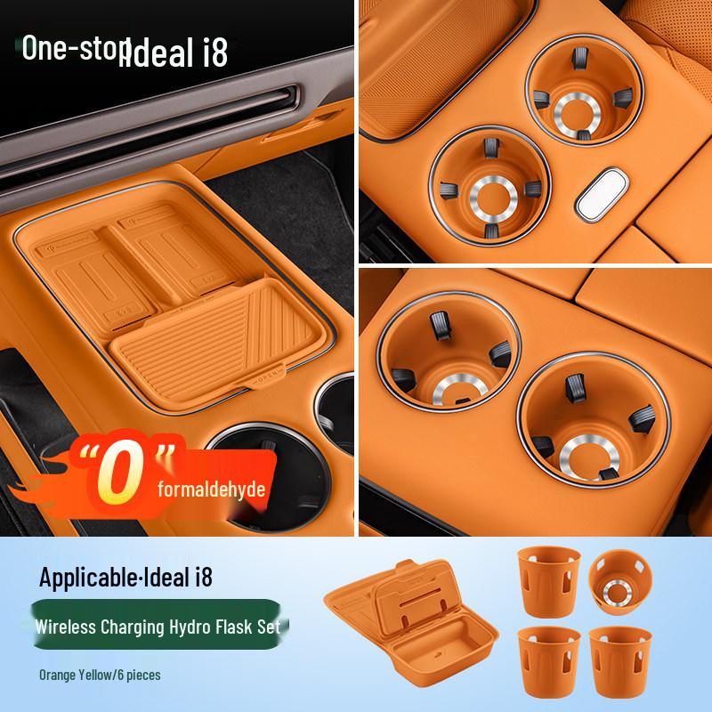 Ideal i6i8 Center Console Armrest Storage Box with Silicone Mat - Car Interior Modification Set