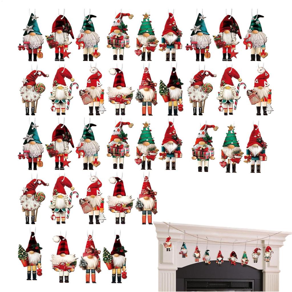 16Pcs Christmas Nutcracker Soldier Wooden Pendant Xmas Tree Hanging Ornament Navidad Christmas Decoration for Home New Year Gift