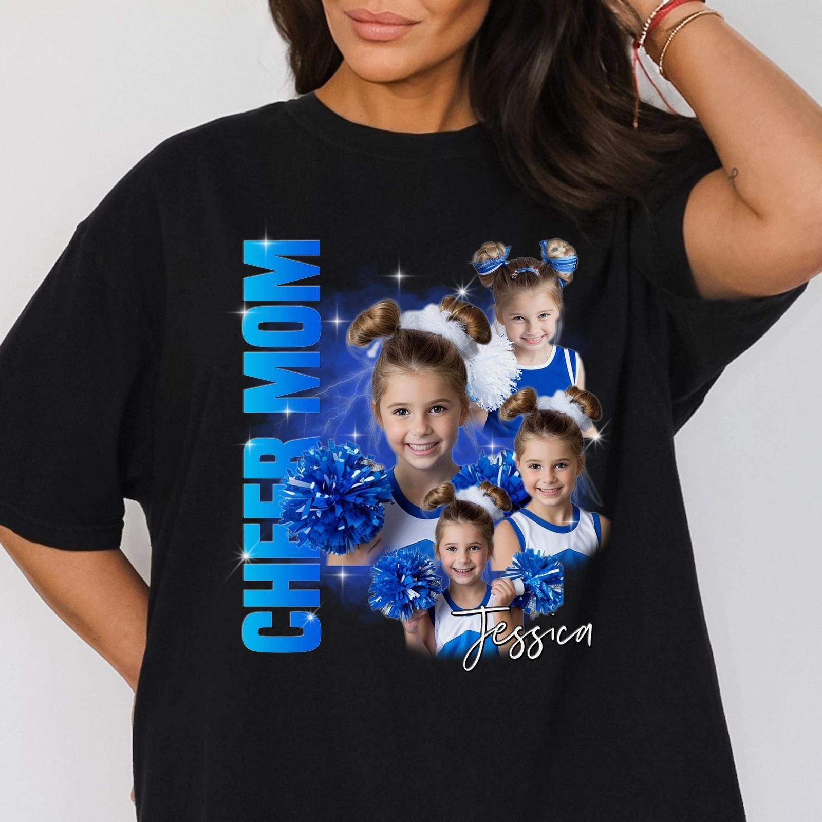 Custom Cheer Mom Comfort Colors Unisex T-Shirt your photos Personalized Cheer ma L