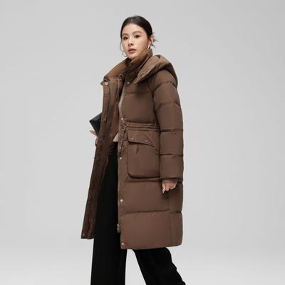 Waist Thin Down Cotton Clothes Women's Long Over the Knee New Fashion Thickened Warm Cotton Coat