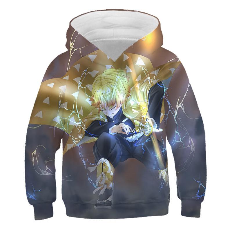 2025 Dětské 3D Mikiny Demon Slayer Módní Podzimní Chlapecká Mikina s Kapucí Manga Kimetsu No Yaiba Chlapci Dívky Svetry 4-14 Let Oblečení