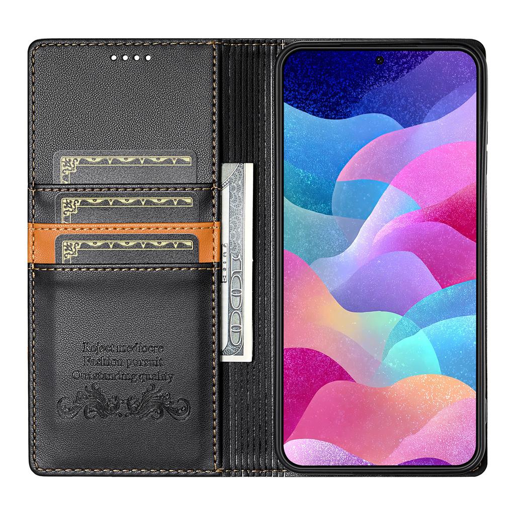 N.BEKUS P3 For Samsung Galaxy S25 Case RFID Blocking Wallet Stand PU Leather Flip Phone Cover