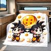 1pz Coperta in Flanella con Stampa Son Goku, Alta Qualità per Tutte le Stagioni, Decorazione per la Casa, Calore e Comfort, Perfetta per Regali di Natale