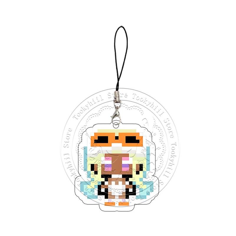 Pixel Panty Stocking with Garterbelt Phone Straps Key Charms Cosplay Props Bag Accessories Scanty Cartoon Pendant Festival Gift