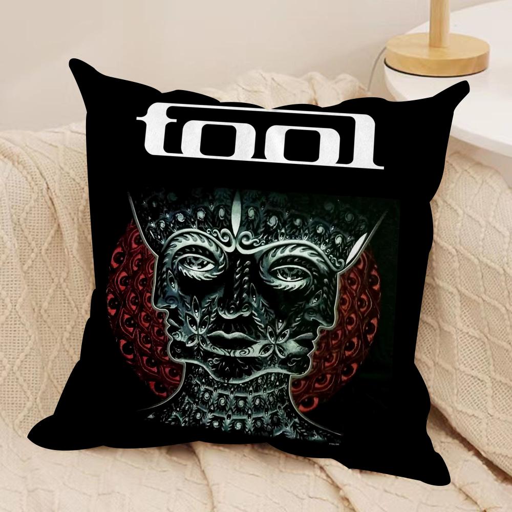 T-Tool Band Rock Cushion Cover Silky Short Plush Sofa Pillow Cover Hidden Zipper Soft Dustproof Case for Home Decor