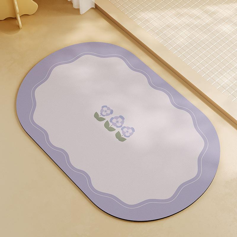Bathroom Diatom Mud Floor Mat Special Carpet for Bathroom Floor Toilet Door Moisture Absorbing Fast-dry Anti-slip Mat