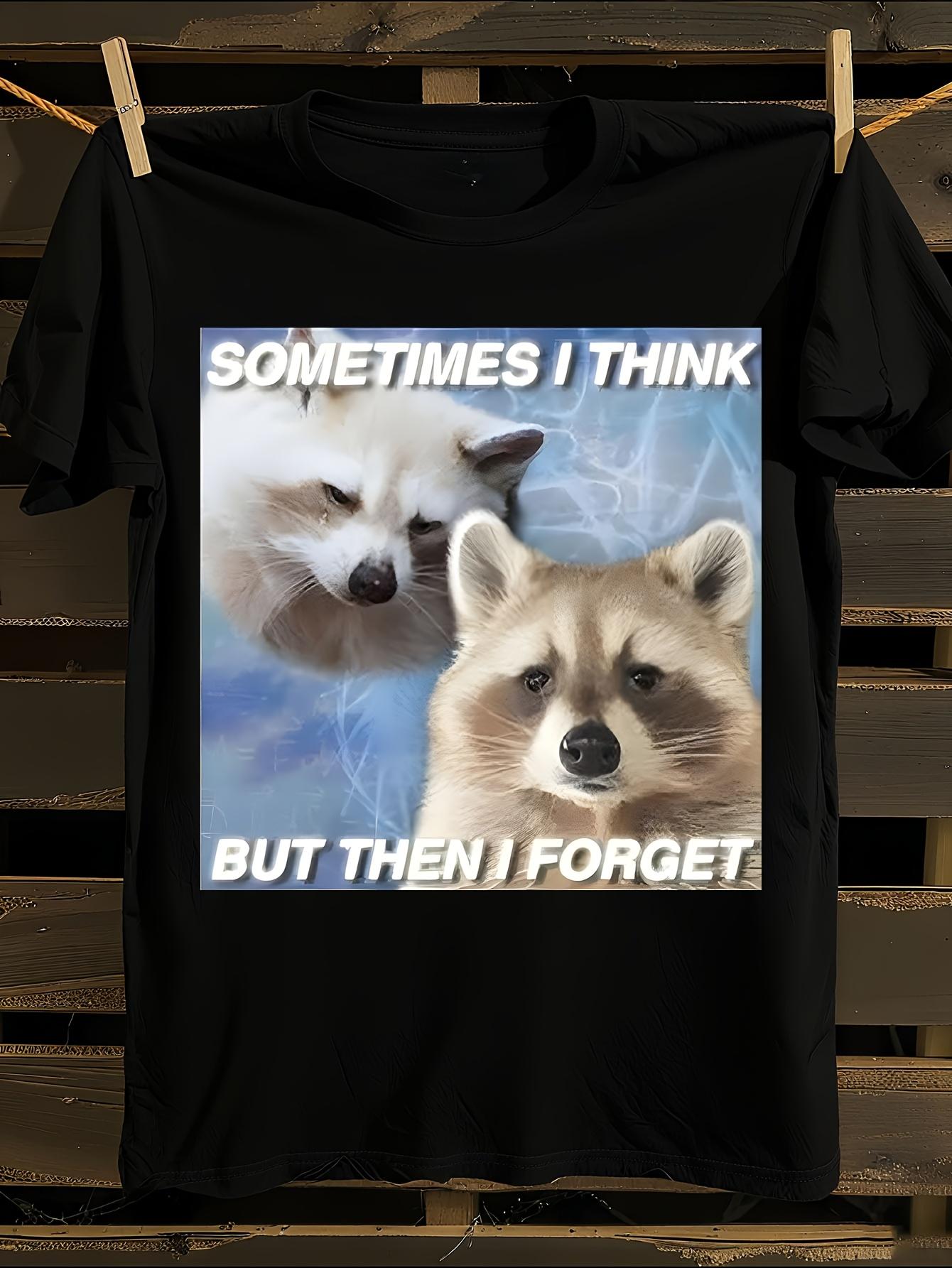 Funny Raccoon Cat Meme Tshirt S