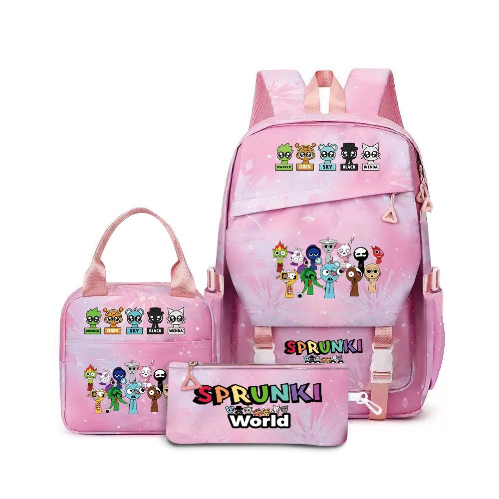 Sprunki Music Rhythm Box School Bag Game Backpack Junior High School Student Leisure Bag Travel Bag D