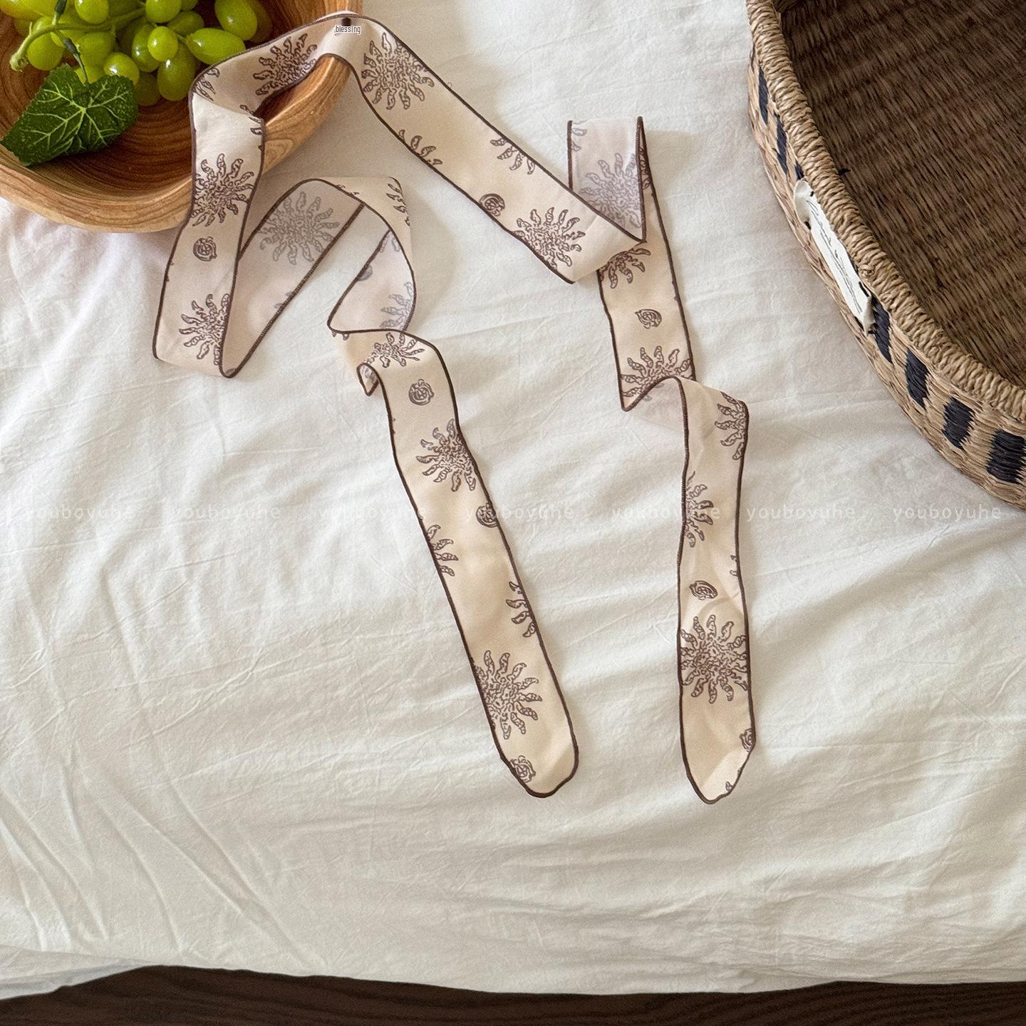 

Винтажный шарф-лента с подсолнухами 2025 для женщин - Роскошный длинный аксессуар