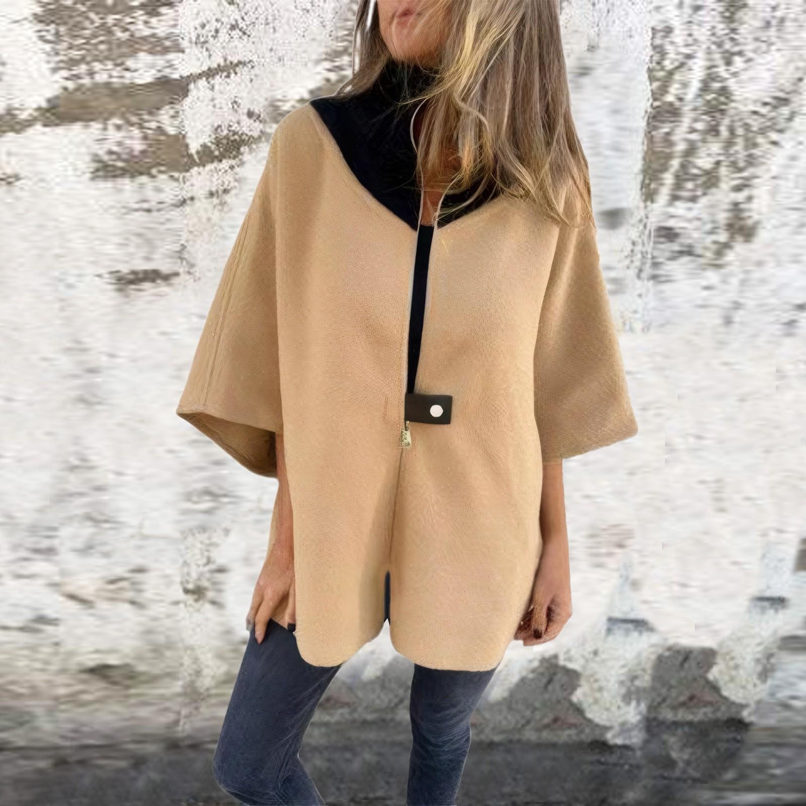 

Женская осенне-зимняя повседневная свободная куртка на молнии с воротником-стойкой M верблюд