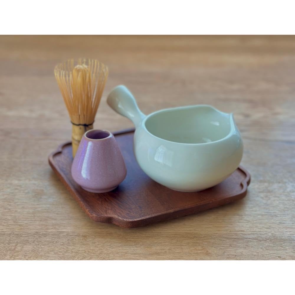 

Matcha Bowl Set of 3 with Handles, White Glaze, L111