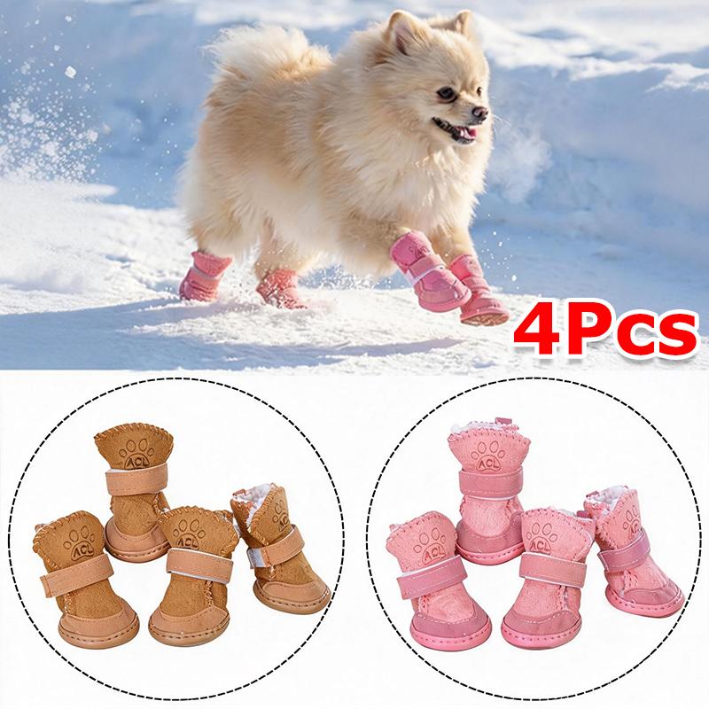 1Set Velvet Daily Pet Snow Boots Multiple Sizes Comfortable Anti Slip Durable Taking Photos Pet Socks Protecting Soft Outdoor