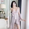 New Ice Silk Pajamas Women's Summer Suspender Nightdress Lace Lace with Chest Pad Pure Desire Style Loungewear Two-piece Set