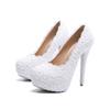 New Wedding Shoes, Lace High-heeled Wedding Shoes for Women, Stiletto High-heeled Large-size Water Table Shoes for Women