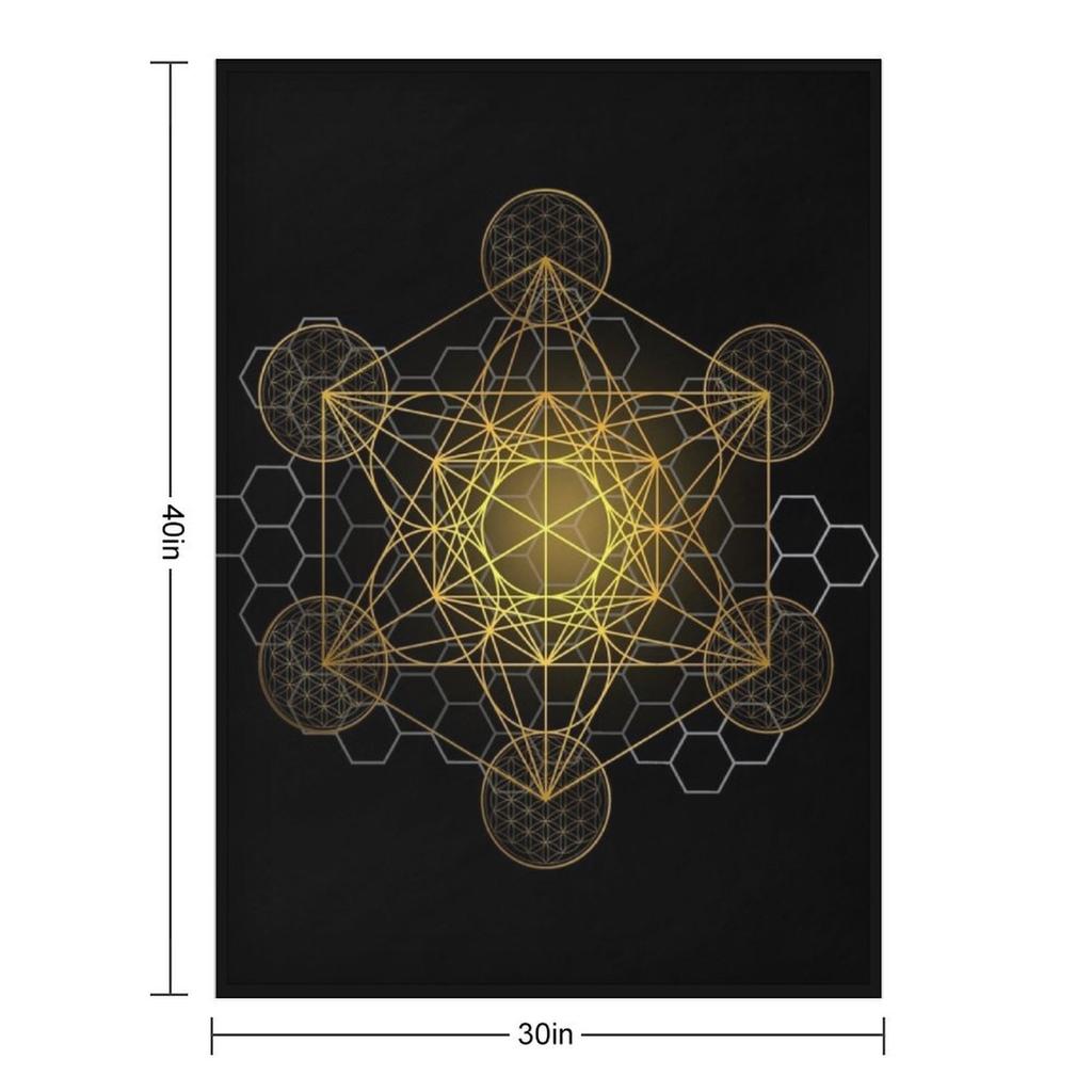 Heilige Geometrie Metatrons Würfel Überwurfdecke Reisebett karierte Decken Sofas Zur Dekoration manga Decken