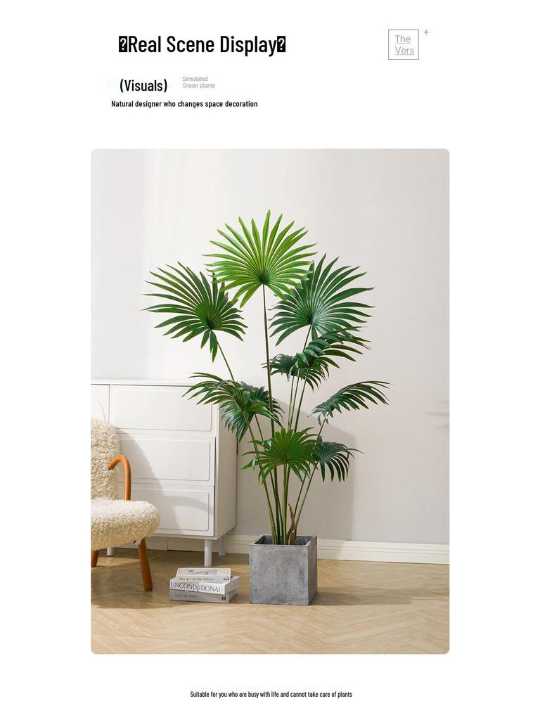 Large Luxury Faux Livistona Flower: Indoor Green Plant Floor Decoration