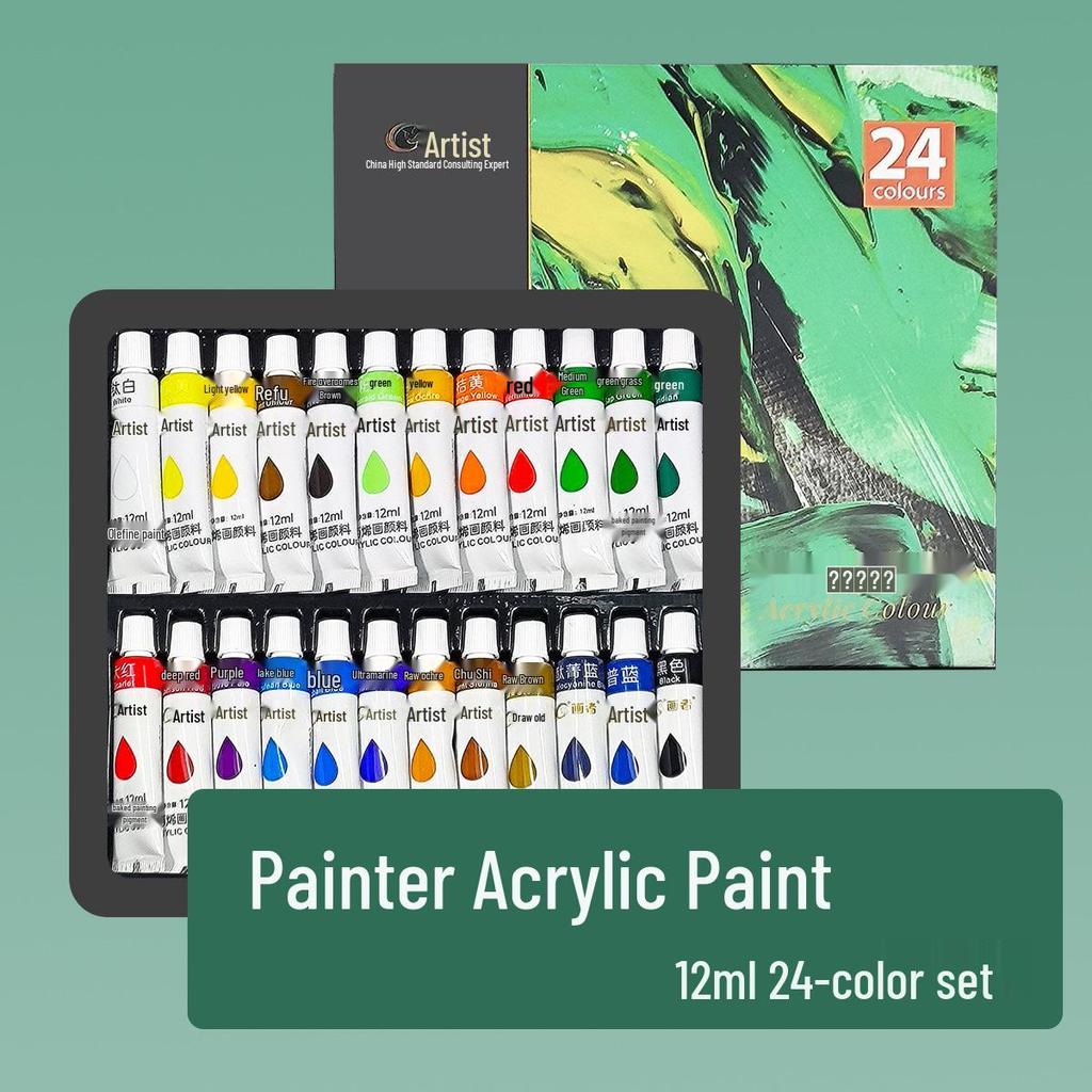 Set di Vernici Acriliche per Artisti, 36 Colori (Tubi da 12 ml), Senza Formaldeide, Portatile per Progetti Artistici Fai da Te