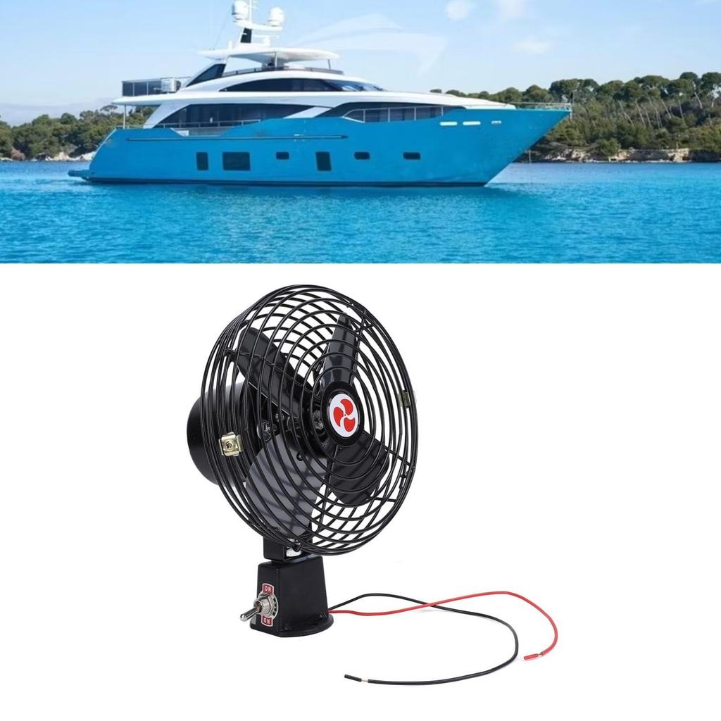 12V 24V Automotive Cooling Fan With Noise Reduction Technology For Long Drives In Cars Trucks RVs Boats And Buses 8 Inch
