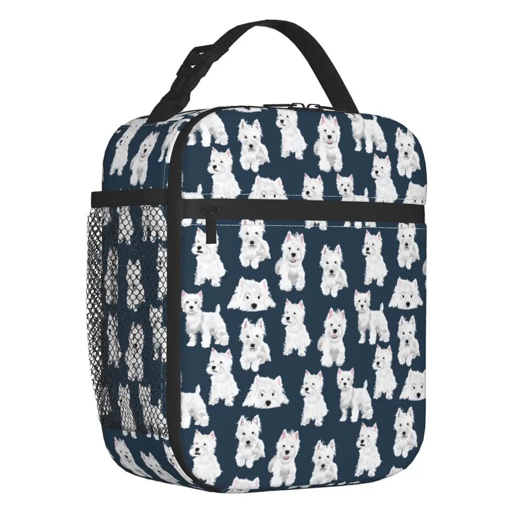 Life Lemons Westie Dog Portable Lunch Boxes Leakproof West Highland White Terrier Cooler Thermal Food Insulated Lunch Bag Kids