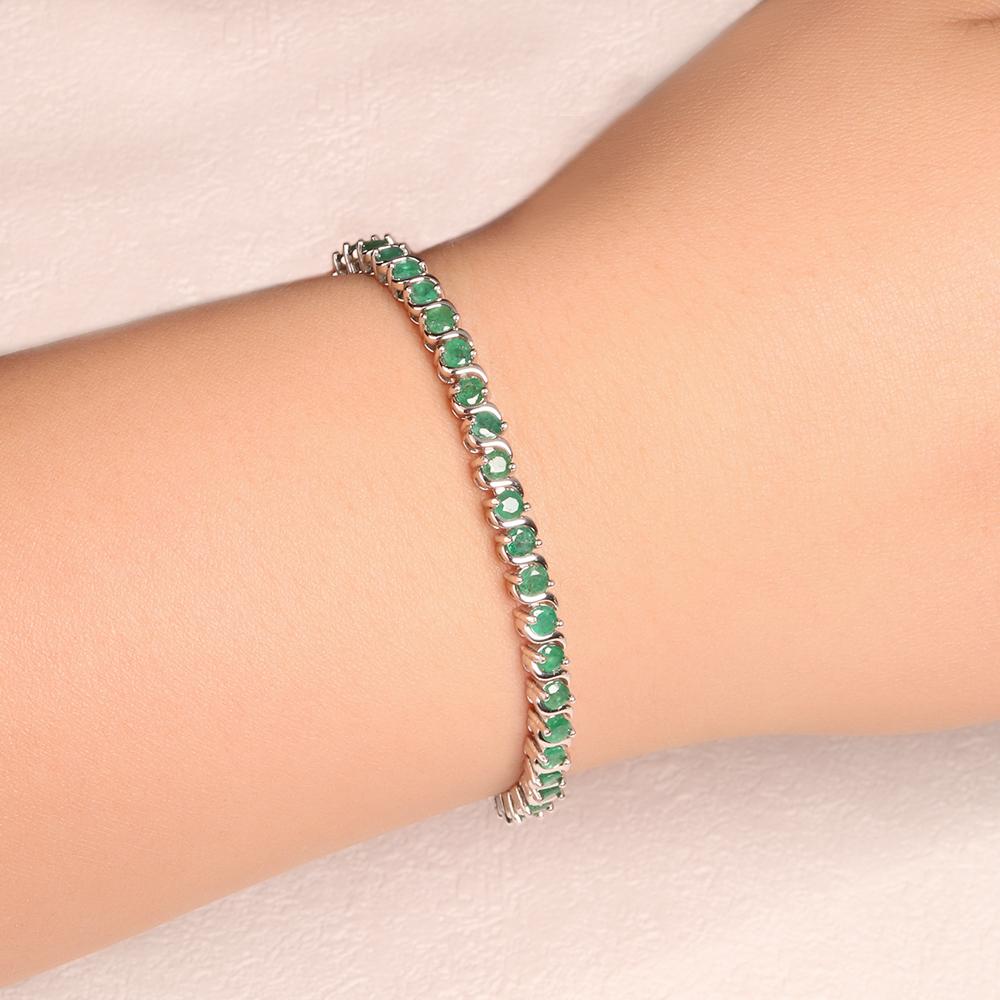 Exquisite Natural Emerald Bracelet, 18k Gold Plating Over S925 Silver Natural Gemstone Fine Jewelry Suitable for Party Occasions
