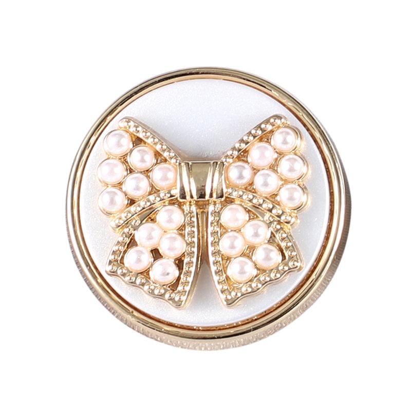 10PCS High-end Metal Coat Buttons Clothing Sweater Trench Coat High-grade Pearl Advanced Feeling Butterfly Knuckle Buttons