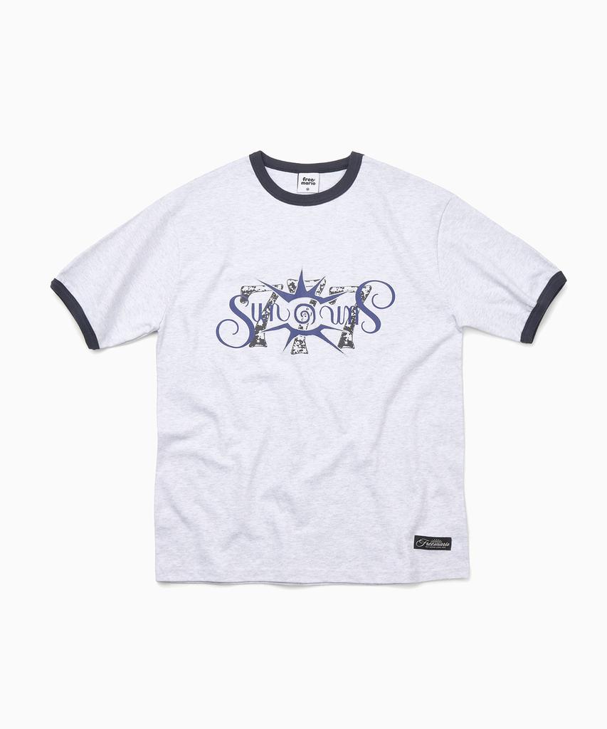 FREEMARIO Jackpot Ringer T-Shirt [Melange Grey]