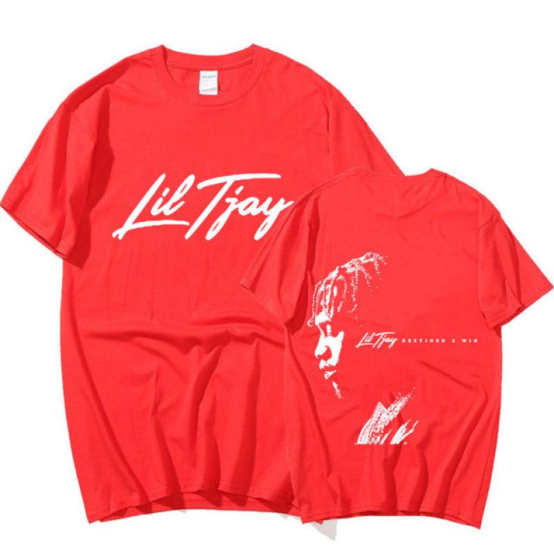 Rapper Lil Tjay Destined 2 Win Music Album Print T-shirt Men Women Cotton T Shirt Fashion Oversized Hip Hop T Shirts Streetwear