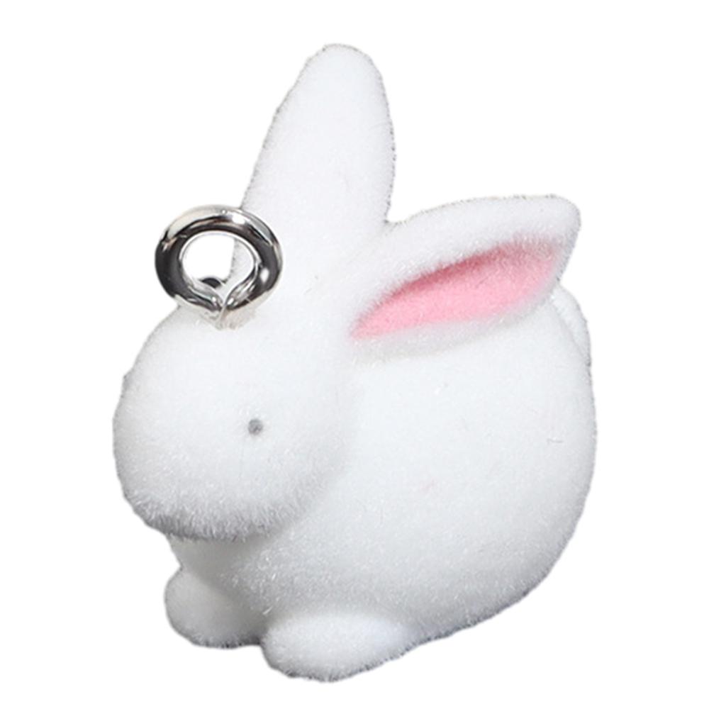 Cute Flocking Pendant Set for DIY Jewelry Making Colorful Flocking Pendants Keychain Decoration for DIY Jewelry Supplies