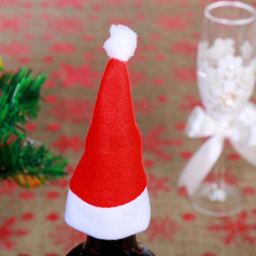 

25Pcs Mini Christmas Hat Knife Fork Sleeve Wine Bottle Cover Silverware Holder Festive Table Decoration Holiday Party Supply other