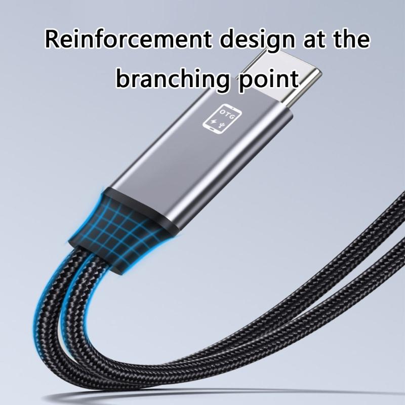 100CM Fast Speed Type C To USB OTG Adapter Cord Sound Card Live Streaming Cable with Charging Function for Phones