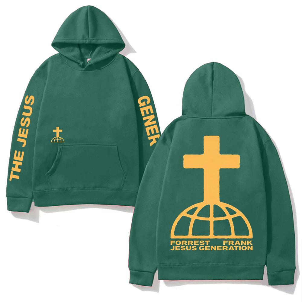 Forrest Frank 2026 Welttournee THE JESUS GENERATION Musterdruck Oberteile Herren Unisex Herbst Winter mit Kapuze Bequemer Kapuzenpullover