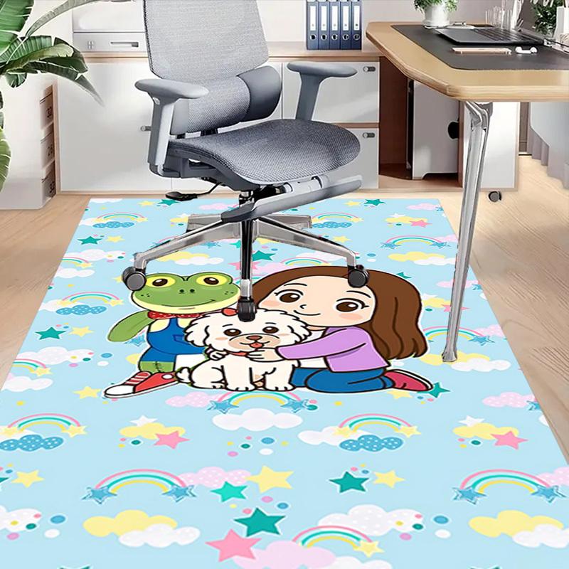 1PC Girl Dog Extra Large Non Slip Floor carpet, Office, family, bedroom, Studio Large Area Rug Indoor Rugs