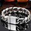 Luksuriøst aldri falmende gullfarget rustfritt stål cubansk lenke herrearmbånd for menn høypolert hiphop-kjede motetilbehør for menn