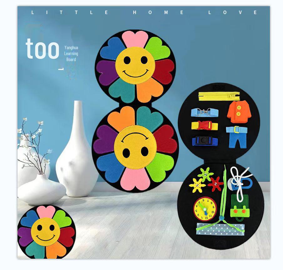 Montessori Dinosaur & Elephant Felt Busy Board Puzzle for Early Childhood Education