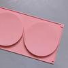 Pink 2-Hole Circular Cake Silicone Mold Flat Tube Chocolate Dessert Kitchen Baking Mold