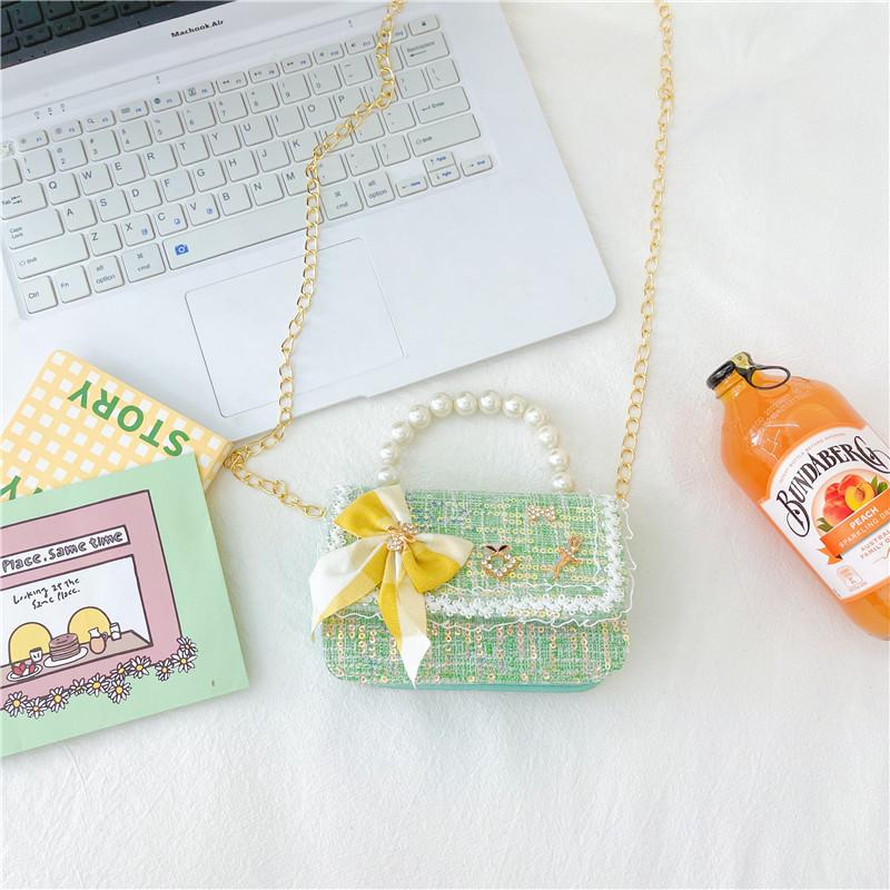Adorable Mini Pearl Handbag For Girls Charming Chain Shoulder Bag For Children