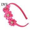 Flower Headband Princess Rhinestone Inlaid Multi-Petal 3D Flowers Lightweight Comfortable Hair Hoop Girls Party Accessory Transparent Plastic