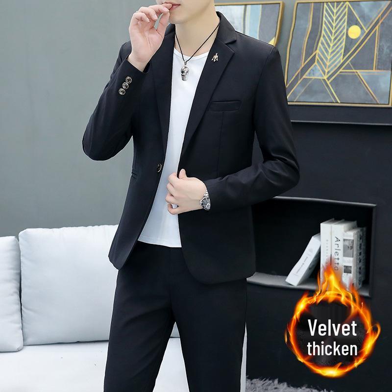 Ensemble Blazer Business Décontracté Coupe Slim pour Homme Style Coréen pour le Printemps et l'Automne