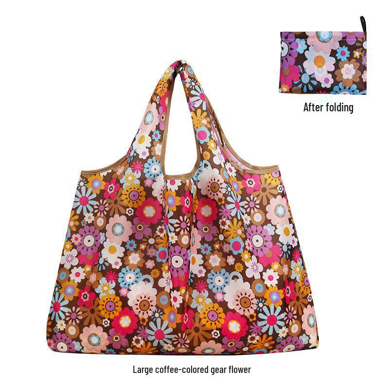 Eco-Friendly Large Capacity Flower Tote - Foldable, Waterproof, and Convenient for Shopping