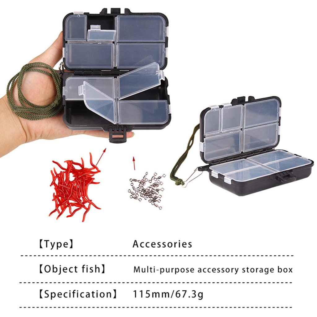 9 Grid Compartments Black Fishing Lure Box Fishing Tackle Hook