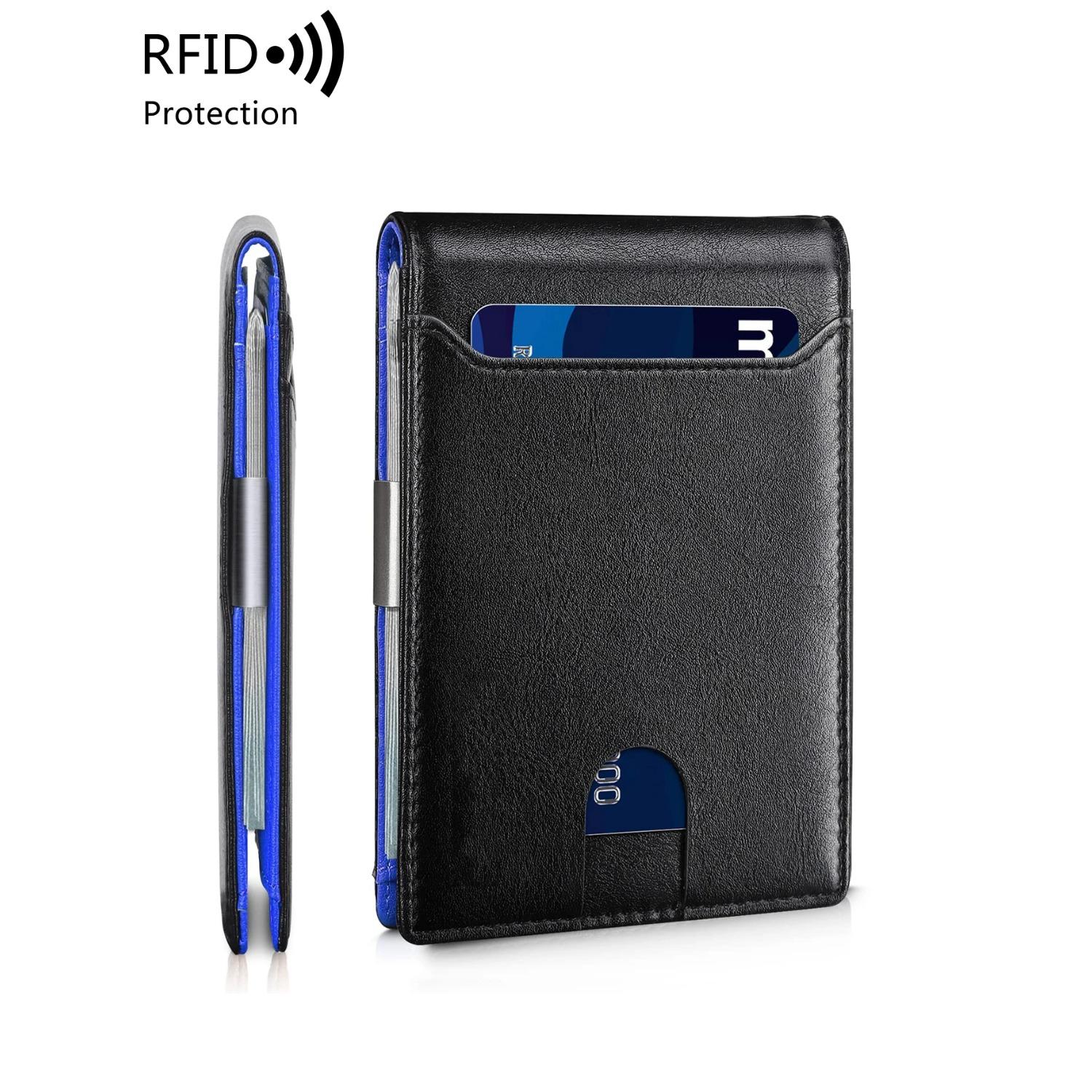 

Минималистичный мужской кошелек, многофункциональный, блокирующий передний карман, портативный держатель для карт, однотонный, большой емкости, на 11 карт, кошелек