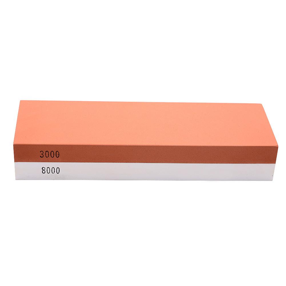 

3000#8000# Kitchen Knife Sharpener Water Honing Stone Corundum Whetstone Double Stone Wheels with Silicone Base 180 * 60 * 30mm#1