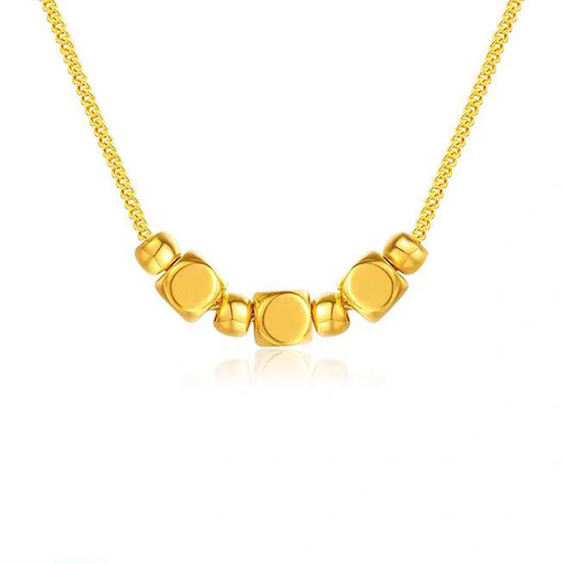 Rose Flower Crown Pure Gold 999 Pendant Set for Women - Qixi Valentine's Day Gift