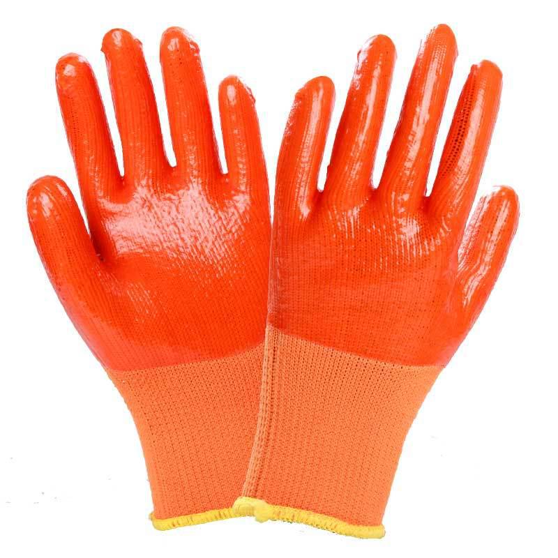 Fleece-Lined Waterproof Winter Work Gloves - Rubberized, Wear-Resistant, Men’s Labor Protection.