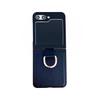Coque Samsung Z Flip 7/6/5 Texturée Cuir avec Anneau - Housse de Protection Mode Couleur Unie